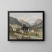villaggio con una piccola fabbrica - Thomas Ender — quadro incorniciato alla parete