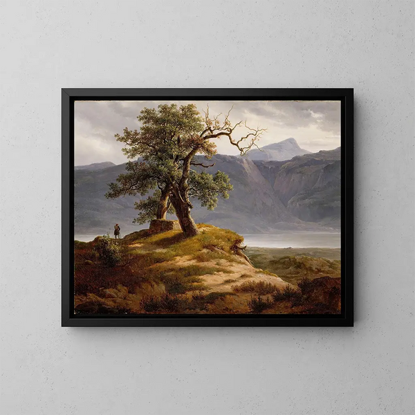 Paesaggio con un viaggiatore - Thomas Fearnley — quadro incorniciato alla parete
