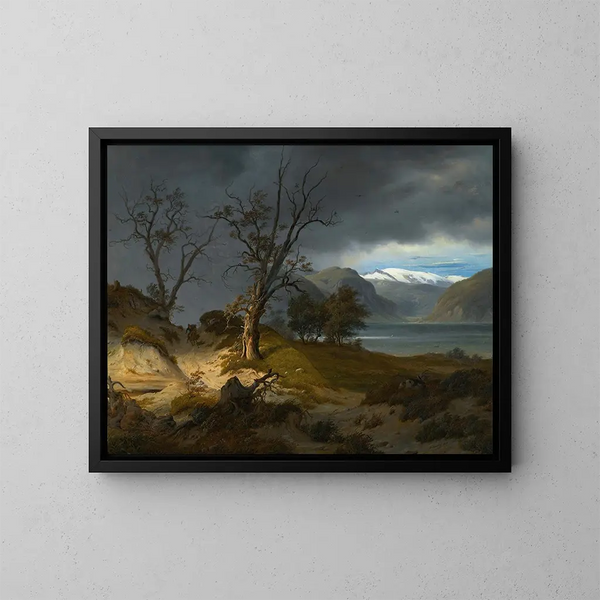 Cavaliere in un paesaggio - Thomas Fearnley — quadro incorniciato alla parete