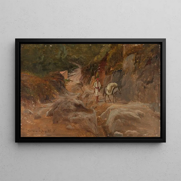 Strada a Carrara - Thomas Fearnley — quadro incorniciato alla parete