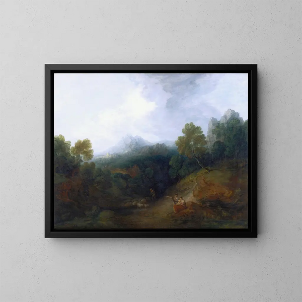 Paesaggio con un gregge di pecore - Thomas Gainsborough — quadro incorniciato alla parete