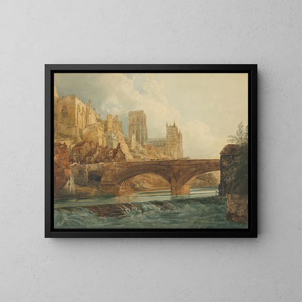 Cattedrale e castello di Durham - Thomas Girtin — quadro incorniciato alla parete