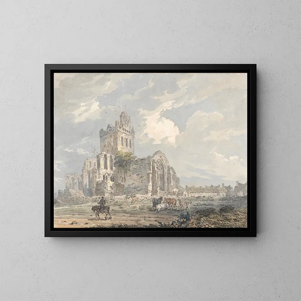 Abbaye di Jedburgh, Roxburghshire - Thomas Girtin — quadro incorniciato alla parete