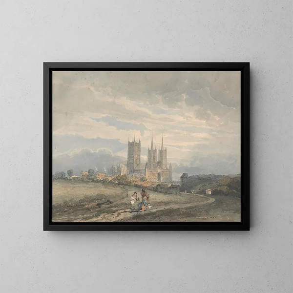 Cathédrale di Lincoln - Thomas Girtin — quadro incorniciato alla parete