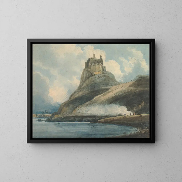 Château de Lindisfarne, Île Sainte-Marie, Northumberland - Thomas Girtin — quadro incorniciato alla parete