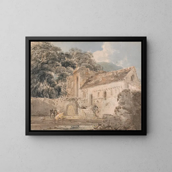 Abbazia di Valle Crucis, Denbighshire - Thomas Girtin — quadro incorniciato alla parete