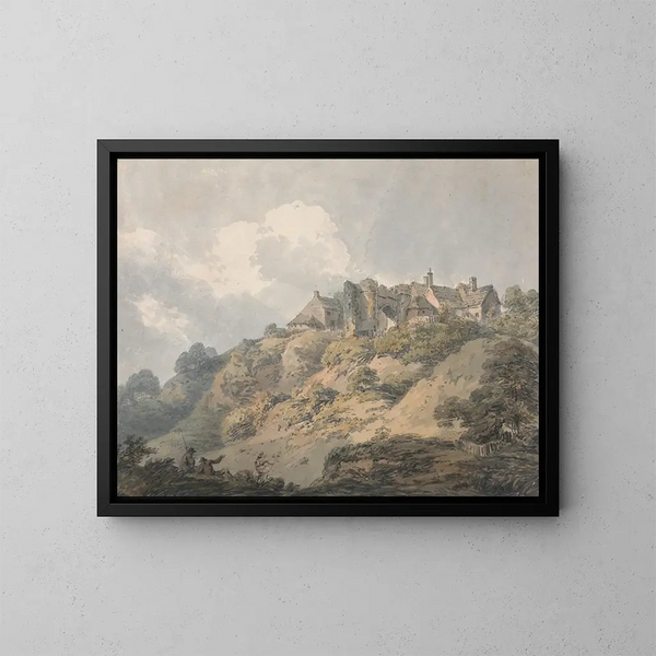 Vista di Winchelsea, Sussex - Thomas Girtin — quadro incorniciato alla parete