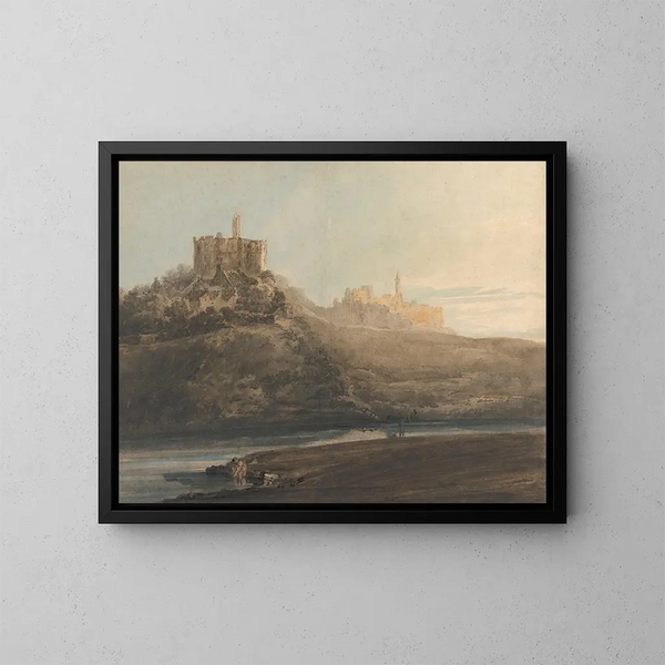 Château de Warkworth, Northumberland - Thomas Girtin — quadro incorniciato alla parete