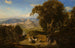 Vista della campagna umbra con Spoleto in lontananza e un pastore con il suo gregge in primo piano - Thomas Hartley Cromek — vista dell’opera