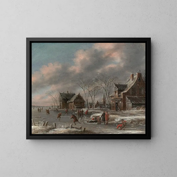 Pattinatori in inverno - Thomas Heeremans — quadro incorniciato alla parete