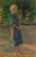 Jeune fille debout en robe bleue - Thomas Herbst — vista dell’opera
