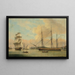 Il signore in due posizioni al largo del cantiere navale di Deptford con Greenwich oltre - Thomas Luny — quadro incorniciato alla parete