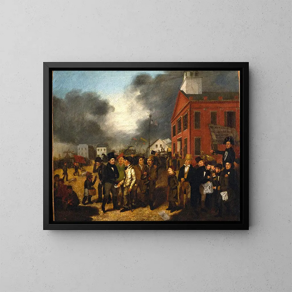 Prima elezione di stato a Detroit, Michigan, 1837 - Thomas Mickell Burnham — quadro incorniciato alla parete