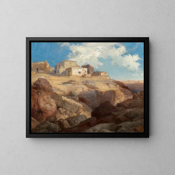 Un po' di Acoma, Nuovo Messico - Thomas Moran — quadro incorniciato alla parete