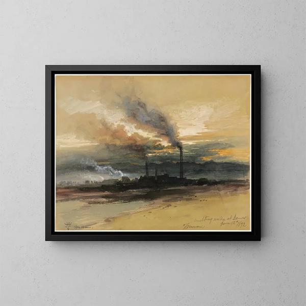 Fonderie a Denver - Thomas Moran — quadro incorniciato alla parete