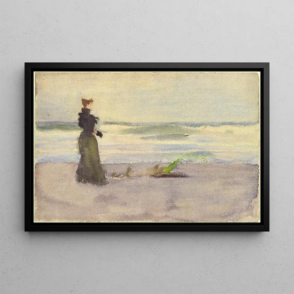 Donna sulla Spiaggia - Thomas Pollock Anshutz — quadro incorniciato alla parete