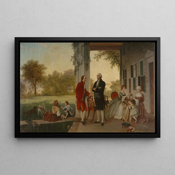 Thomas Prichard Rossiter - Washington and Lafayette at Mount Vernon 1784 The Home of Washington after the War.webp