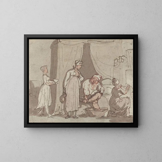 Le Bain de pieds - Thomas Rowlandson — quadro incorniciato alla parete