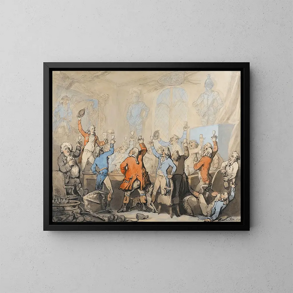 Le Dîner de chasse - Thomas Rowlandson — quadro incorniciato alla parete