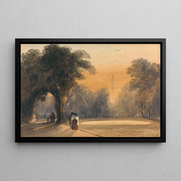 Fontaine dans les jardins Parigi la sera - Thomas Shotter Boys — quadro incorniciato alla parete