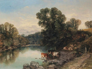 Thomas Sidney Cooper - Cattle And Sheep At The Rivers Edge.webp