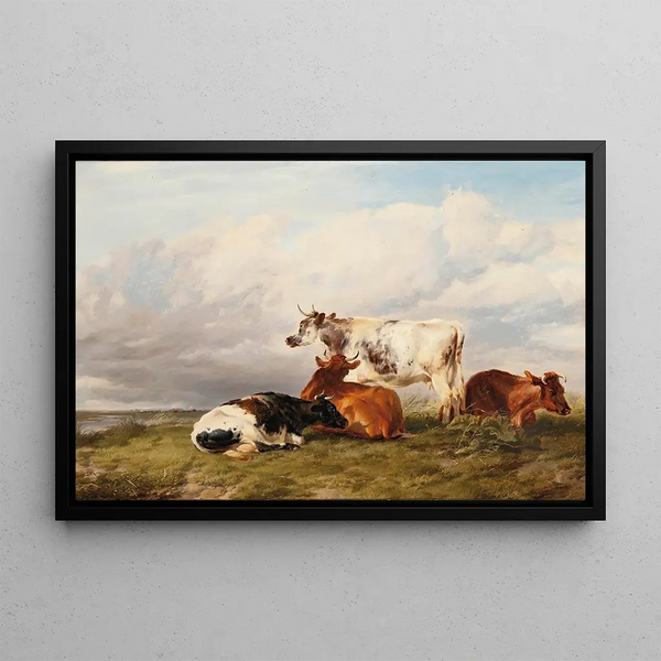 Nel prato a mezzogiorno - Thomas Sidney Cooper — quadro incorniciato alla parete