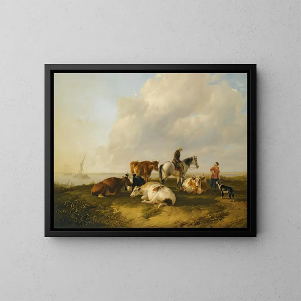 Indagine sul traghetto di Tilbury - Thomas Sidney Cooper — quadro incorniciato alla parete