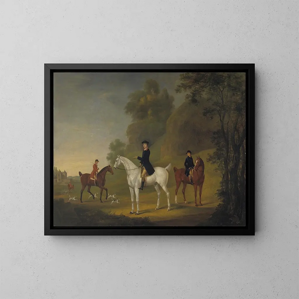 Lord Bulkeley e i suoi levrieri, il suo falconiere John Wells e il suo falconiere R. Jennings - Thomas Stringer — quadro incorniciato alla parete