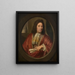 Ritratto di un uomo che tiene una partitura in un ovale finto - Thomas van der Wilt — quadro incorniciato alla parete