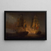 Impegno tra l'HMS Amelia e la fregata francese l'Aréthuse al largo delle isole di Los, 1813 - Thomas Whitcombe — quadro incorniciato alla parete