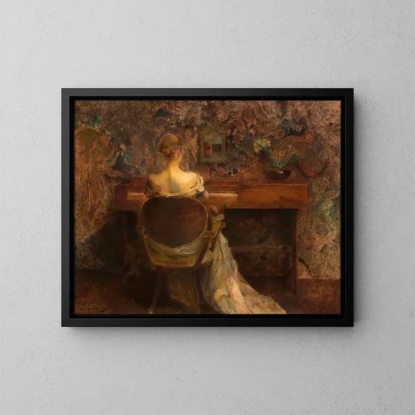 Le clavecin - Thomas Wilmer Dewing — quadro incorniciato alla parete