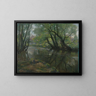 Salici piangenti - Thorolf Holmboe — quadro incorniciato alla parete