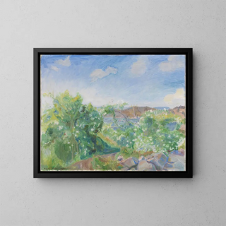 di rose selvatiche in fiore - Thorvald Erichsen — quadro incorniciato alla parete