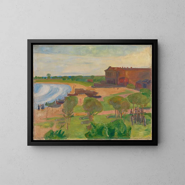 La Spiaggia a Terracina - Thorvald Erichsen — quadro incorniciato alla parete