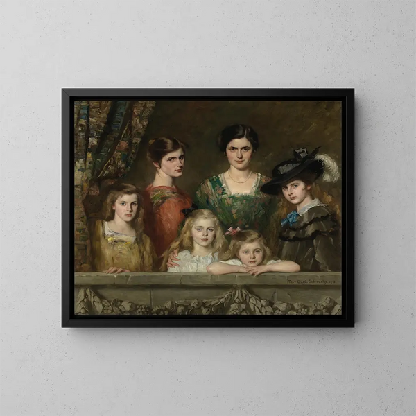 Le sei ragazze Boissevain - Thérèse Schwartze — quadro incorniciato alla parete