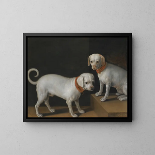 Due cani con collari rossi - Tiberio Titi — quadro incorniciato alla parete
