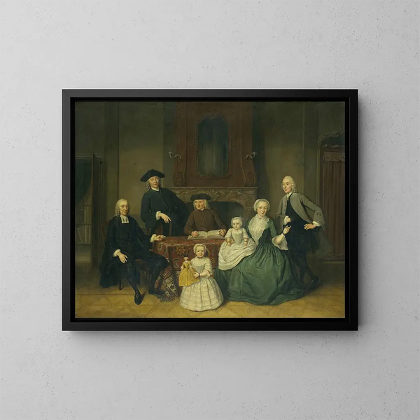 Ritratto della famiglia Brak, Mennoniti di Amsterdam - Tibout Regters — quadro incorniciato alla parete