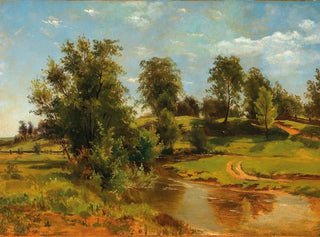 Tina Blau - A Hilly Landscape with Creek.webp
