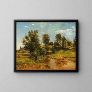 Tina Blau - A Hilly Landscape with Creek.webp