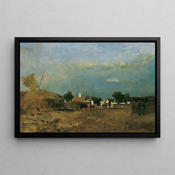 Paesaggio nella Puszta Szolnok - Tina Blau — quadro incorniciato alla parete