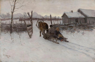 Tit Dvornikov - Farmyard with the sleigh.webp