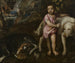 Ragazzo con cani in un paesaggio - Tiziano — vista dell’opera
