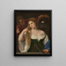 Ritratto di una donna al suo toilette - Tiziano — quadro incorniciato alla parete