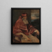 Ritratto del papa Paolo III con Camauro - Tiziano — quadro incorniciato alla parete