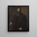 Ritratto del mercante e collezionista di Norimberga Willibald Imhoff l'Anziano 1519-1580 - Tiziano — quadro incorniciato alla parete