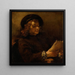 Titus van Rijn, il figlio dell'artista che legge - Rembrandt van Rijn — quadro incorniciato alla parete