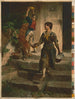 di un ragazzo che scende le scale e guarda oltre la spalla un ragazzo e un cane - Toby E. Rosenthal — vista dell’opera