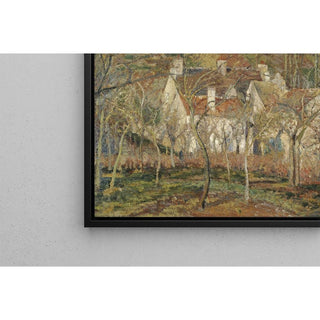 Toits rouges, coin de village, hiver - Camille Pissarro | Reproduction Tableau Décoration murale affiche copie