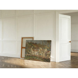 Toits rouges, coin de village, hiver - Camille Pissarro | Reproduction Tableau Décoration murale affiche copie