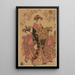 Premier devoir di Hiinagata Wakana Hiinagata Wakana no Hatsumoy - Torii Kiyonaga — quadro incorniciato alla parete